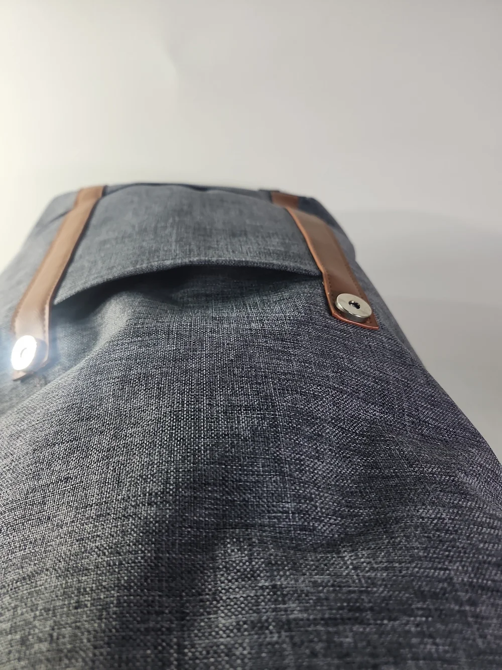 Prestige Men's Grey Backpack with Tan Accents